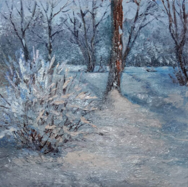 Malerei mit dem Titel "Winter park" von Tamara Rozinskay, Original-Kunstwerk, Öl