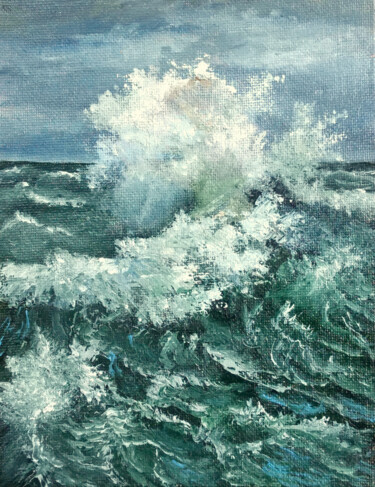 Картина под названием "Ocean breath" - Tamara Rozinskay, Подлинное произведение искусства, Масло