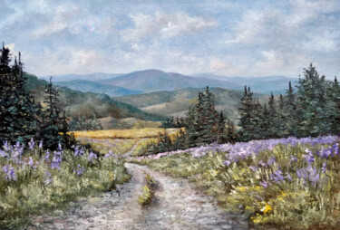 Pittura intitolato "Mountain trail" da Tamara Rozinskay, Opera d'arte originale, Olio