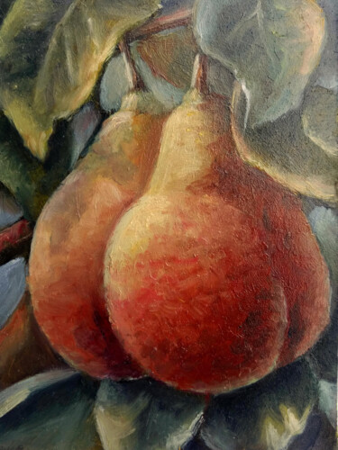 Картина под названием "Sweet pear" - Tamara Rozinskay, Подлинное произведение искусства, Масло Установлен на картон