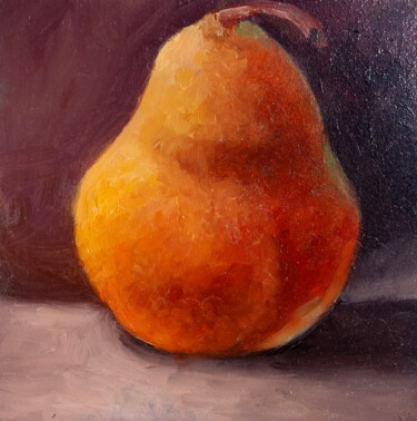 Pintura intitulada "Delicious pear" por Tamara Rozinskay, Obras de arte originais, Óleo Montado em Cartão