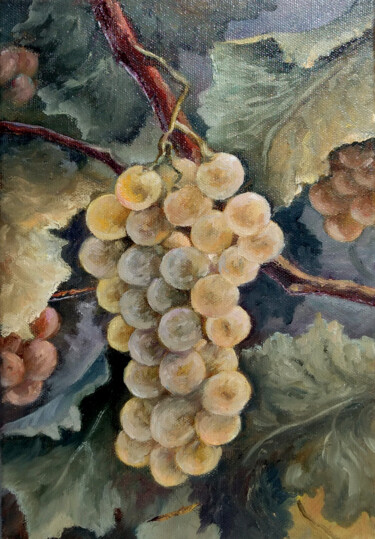 Pintura intitulada "Tender grapes" por Tamara Rozinskay, Obras de arte originais, Óleo Montado em Armação em madeira