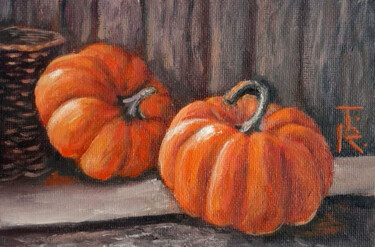 Malerei mit dem Titel "Pumpkin Jazz Autumn…" von Tamara Rozinskay, Original-Kunstwerk, Öl
