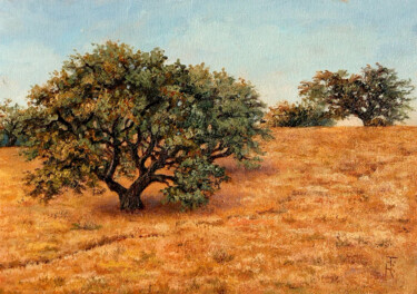Painting titled "Sunny Valley. Calif…" by Tamara Rozinskay, Original Artwork, Oil Mounted on Other rigid panel