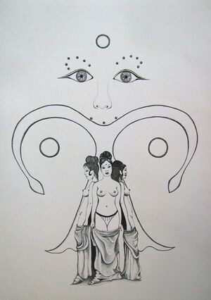 Zeichnungen mit dem Titel "Femenidad" von Tamara Valdovino, Original-Kunstwerk