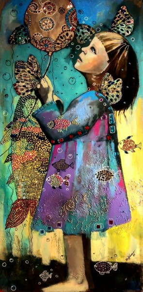Schilderij getiteld "Мечта" door Tamara Zhurbina, Origineel Kunstwerk, Lak