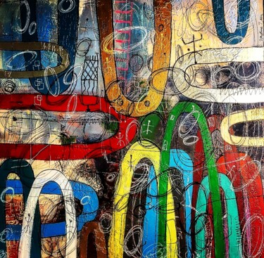 Картина под названием "Радуга" - Тамара Журбина, Подлинное произведение искусства, Масло