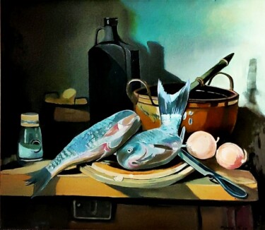 Malarstwo zatytułowany „Рыба” autorstwa Тамара Журбина, Oryginalna praca, Olej