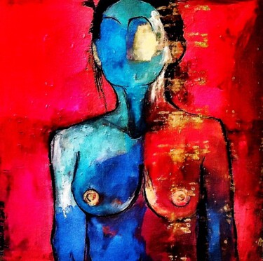 Картина под названием "Красный" - Тамара Журбина, Подлинное произведение искусства, Масло