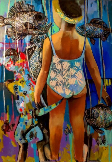 Pintura intitulada "Цветные сны" por Tamara Zhurbina, Obras de arte originais, Óleo