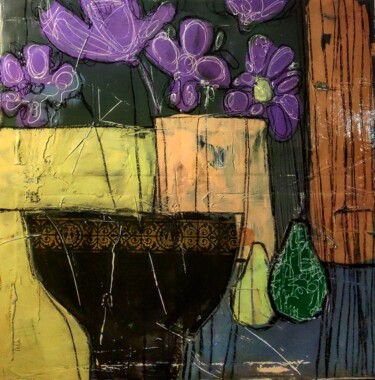 Картина под названием "Фиолет" - Тамара Журбина, Подлинное произведение искусства, Масло