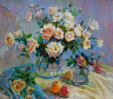 Malarstwo zatytułowany „"Rose"” autorstwa Тамара Чеботару, Oryginalna praca, Olej