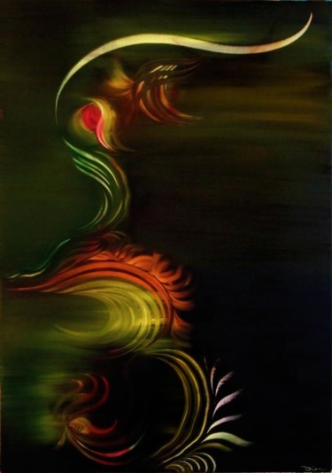 Painting titled "Shade -" by Mealeva Tam, Original Artwork, Oil