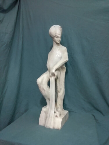 Sculptuur getiteld "Aquarius" door Tamas Podhraczky, Origineel Kunstwerk, Klei