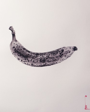 Painting titled "Just a banana" by Tamás Haik, Original Artwork, Pencil