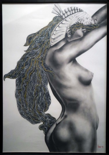 Painting titled "Tresses" by Tamás Haik, Original Artwork, Pastel