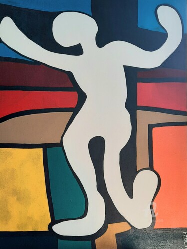 Painting titled "Tableau d'une expos…" by Tamazh, Original Artwork, Acrylic Mounted on Wood Stretcher frame