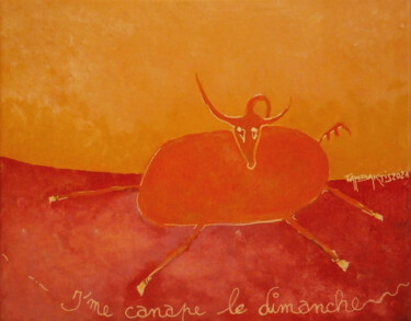 Painting titled "J'me canape le dima…" by Yorgos Tambaktis, Original Artwork, Acrylic