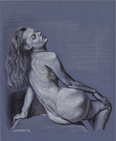 Drawing titled "Akt / Female" by Tamer Kirkdal, Original Artwork, Chalk