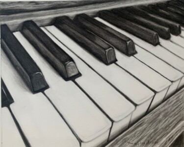 Desenho intitulada "Musical Keys" por Tammy Carrick, Obras de arte originais, Carvão