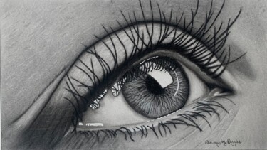 Dibujo titulada "The Human Eye" por Tammy Carrick, Obra de arte original, Carbón