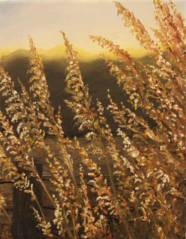 Peinture intitulée "Sunset field" par Tammy Gauthreaux, Œuvre d'art originale, Huile