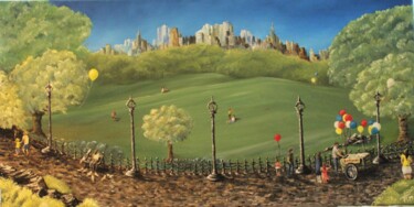 Painting titled "Saturday in the park" by Tammy Gauthreaux, Original Artwork, Oil