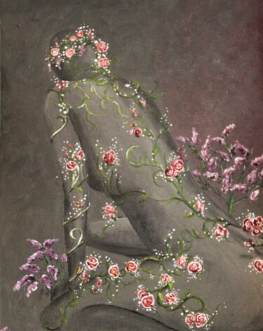 Картина под названием "Roses" - Tammy Gauthreaux, Подлинное произведение искусства, Масло