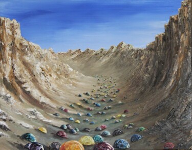 Pintura intitulada "Valley of the Balls" por Tammy Gauthreaux, Obras de arte originais, Óleo