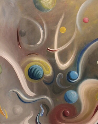 Painting titled "Colors" by Tammy Gauthreaux, Original Artwork, Oil Mounted on Wood Stretcher frame