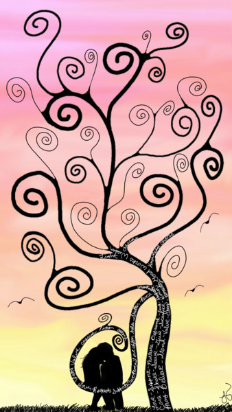 Digital Arts titled "Tree of Virtue" by Tammy Judd, Original Artwork, Digital Painting