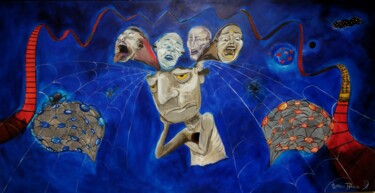 Картина под названием "Sociedade Moderna" - Tamura Patricia Ruri, Подлинное произведение искусства, Акрил Установлен на Дере…