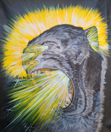 Peinture intitulée "Macaco Iluminado" par Tamura Patricia Ruri, Œuvre d'art originale, Acrylique