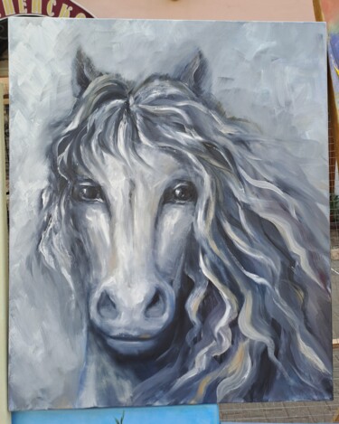 Peinture intitulée "Конь" par Tania Koshko, Œuvre d'art originale, Huile