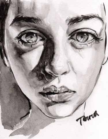 Drawing titled "Weronika Skiba" by Tana, Original Artwork, Ink