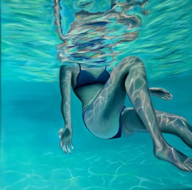 Painting titled "Underwater" by Mihai Tanasescu, Original Artwork, Oil