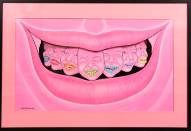 Painting titled "SUMPTUOUS SMILE" by Tanawat Suriyatongtam, Original Artwork, Collages
