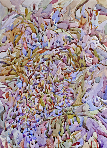 Peinture intitulée "Wisteria blooming" par Tanbelia, Œuvre d'art originale, Aquarelle