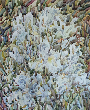 Peinture intitulée "White irises" par Tanbelia, Œuvre d'art originale, Aquarelle