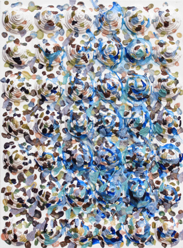 Картина под названием "Jellyfishes on the…" - Tanbelia, Подлинное произведение искусства, Акрил