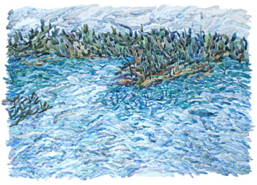 "Basalt lake" başlıklı Tablo Tanbelia tarafından, Orijinal sanat, Suluboya