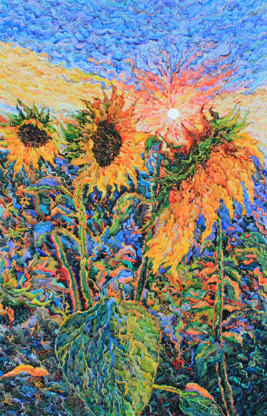 Painting titled "Sunflowers" by Tanbelia, Original Artwork, Watercolor
