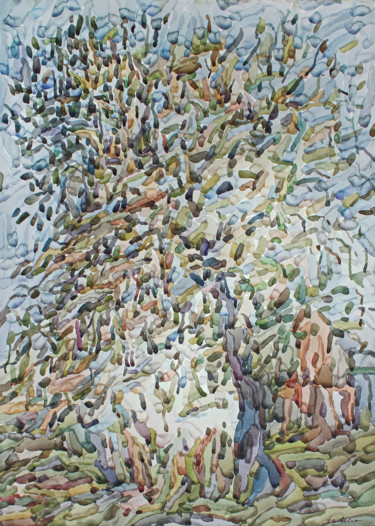 Картина под названием "Apple spring bloomi…" - Tanbelia, Подлинное произведение искусства, Акварель