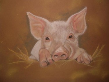 Peinture intitulée "cochon.jpg" par Angélique Tanchon, Œuvre d'art originale