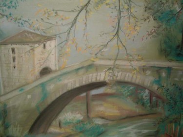Peinture intitulée "petit pont" par Angélique Tanchon, Œuvre d'art originale