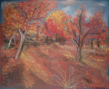 Peinture intitulée "automne" par Angélique Tanchon, Œuvre d'art originale