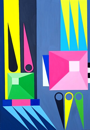 Peinture intitulée "Crune di colore" par Tancredi Fornasetti, Œuvre d'art originale, Acrylique
