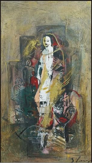 Pintura intitulada "kadın hikayeleri" por Feryal Taneri, Obras de arte originais