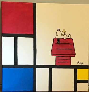 Painting titled "Snoopy 1" by Tanguy Masini, Original Artwork, Acrylic Mounted on Wood Stretcher frame