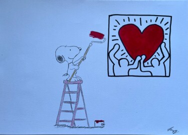 「Snoopy 2」というタイトルの絵画 Tanguy Masiniによって, オリジナルのアートワーク, アクリル